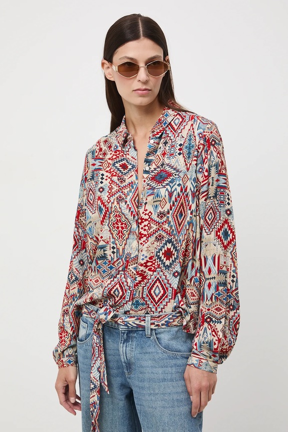 Koszula damska z wiskozy wzorzysta RW25-KDD404 multicolor RW25