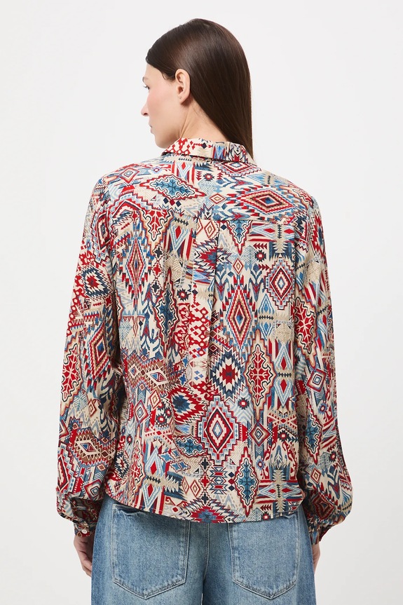 Odzież Koszula damska z wiskozy wzorzysta RW25-KDD404 multicolor