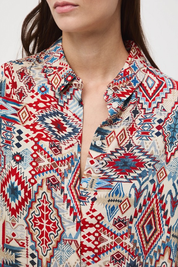 Koszula damska z wiskozy wzorzysta RW25-KDD404 multicolor