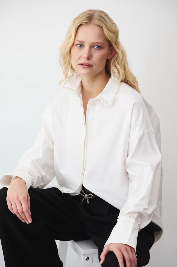 Medicine camicia tessuto elasticizzato bianco RW25-KDDA02