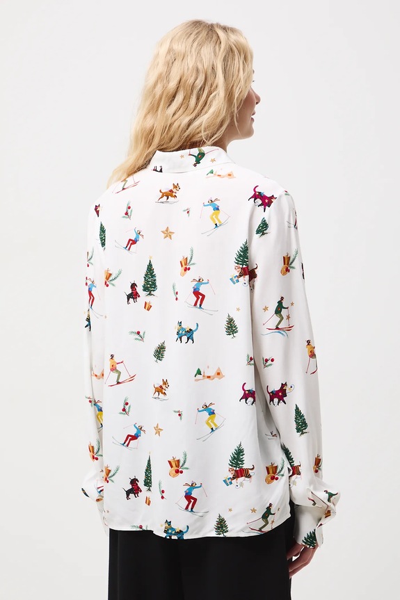 Odzież Koszula damska z wiskozy wzorzysta RW25-KDDA03 beżowy