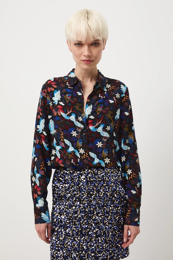 Koszula damska z wiskozy wzorzysta multicolor RW25-KDDA03