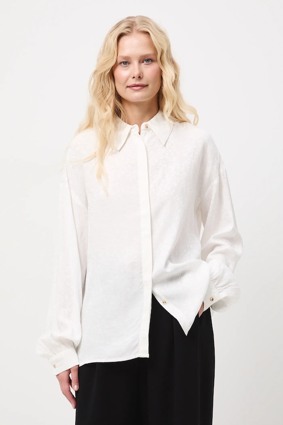 Koszula damska żakardowa beżowy RW25-KDDA04