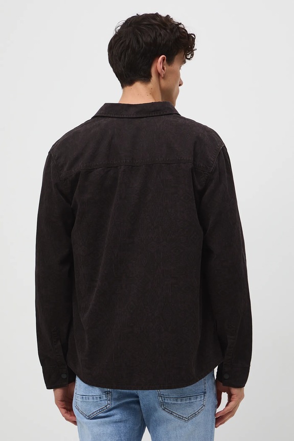 Odzież Koszula męska z kołnierzykiem klasycznym z lyocellem RW25-KDM403 brązowy