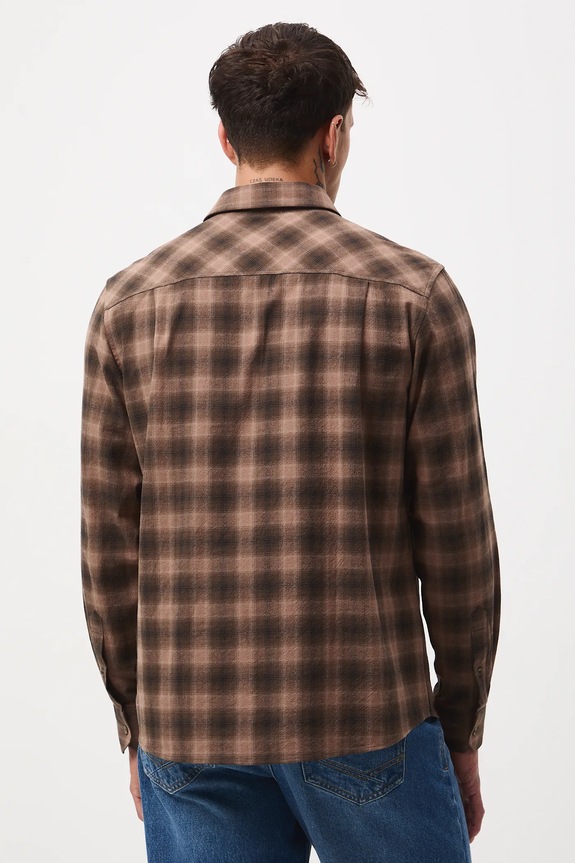 Odzież Koszula bawełniana męska z kołnierzykiem button-down w kratę RW25-KDM409 multicolor