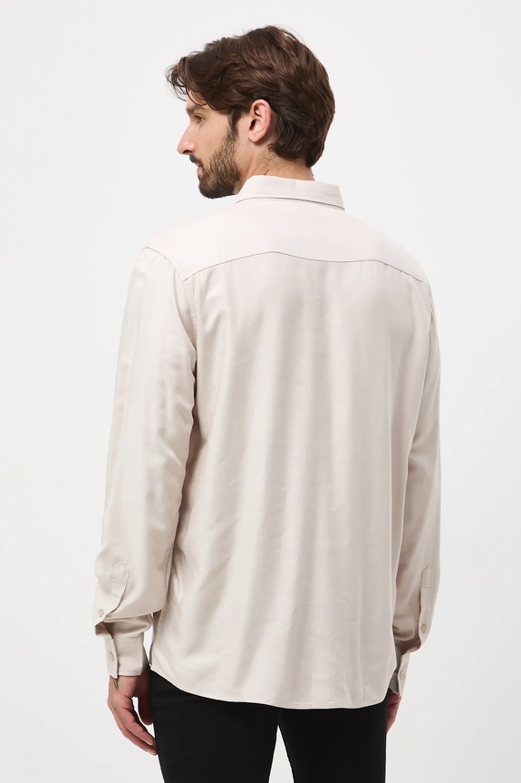 Oblečenie Košeľa s klasickým golierom bez vzoru RW25-KDM600 béžová