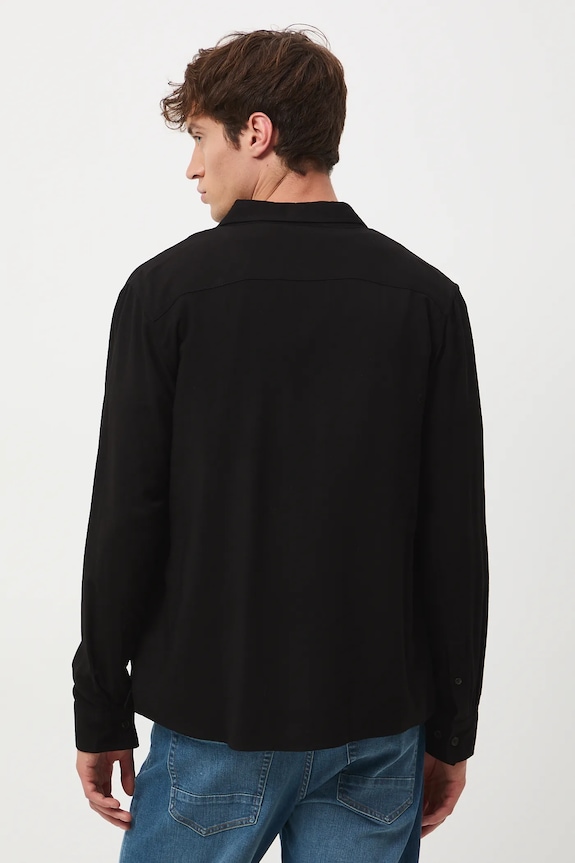 Oblečenie Košeľa s klasickým golierom bez vzoru RW25-KDM600 čierna