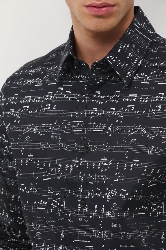 Koszula bawełniana męska z elastanem z kolekcji Narodowy Instytut Fryderyka Chopina x Medicine RW25-KDM755