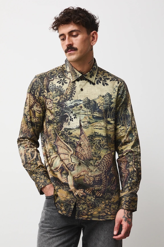 Koszula męska z kolekcji Zamek Królewski na Wawelu x Medicine casual multicolor RW25-KDM803