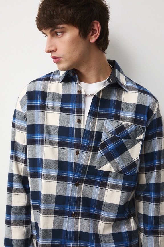 Pamučna košulja Medicine RW25-KDM903 mornarsko plava