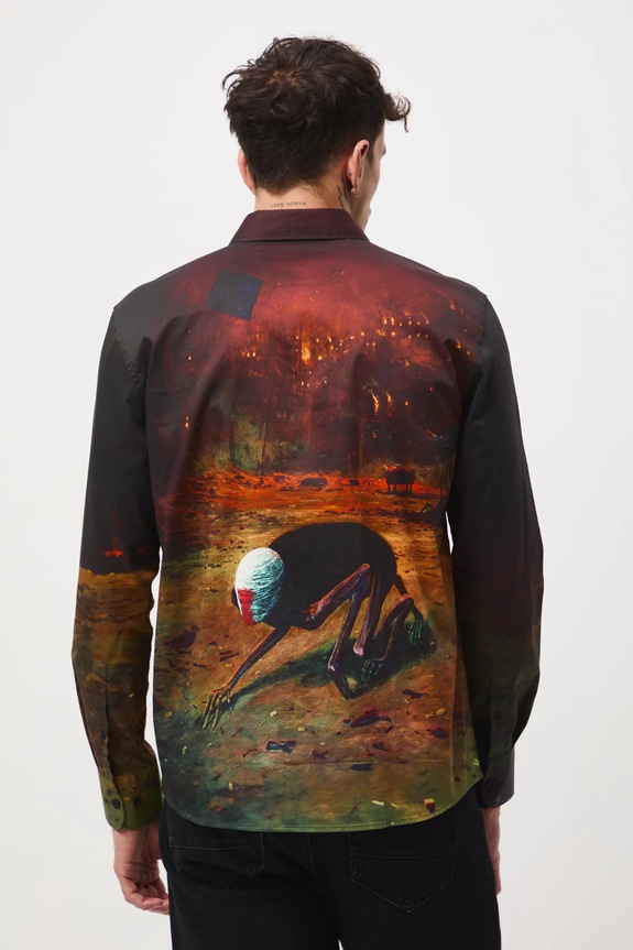 Koszula bawełniana męska z kolekcji Zdzisław Beksiński x Medicine multicolor RW25-KDMA50