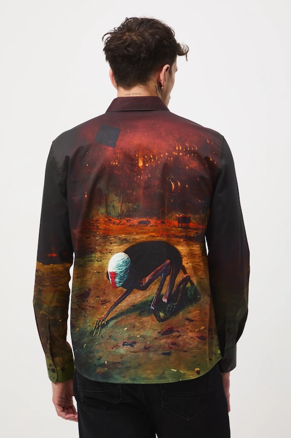 Koszula bawełniana męska z kolekcji Zdzisław Beksiński x Medicine multicolor RW25-KDMA50
