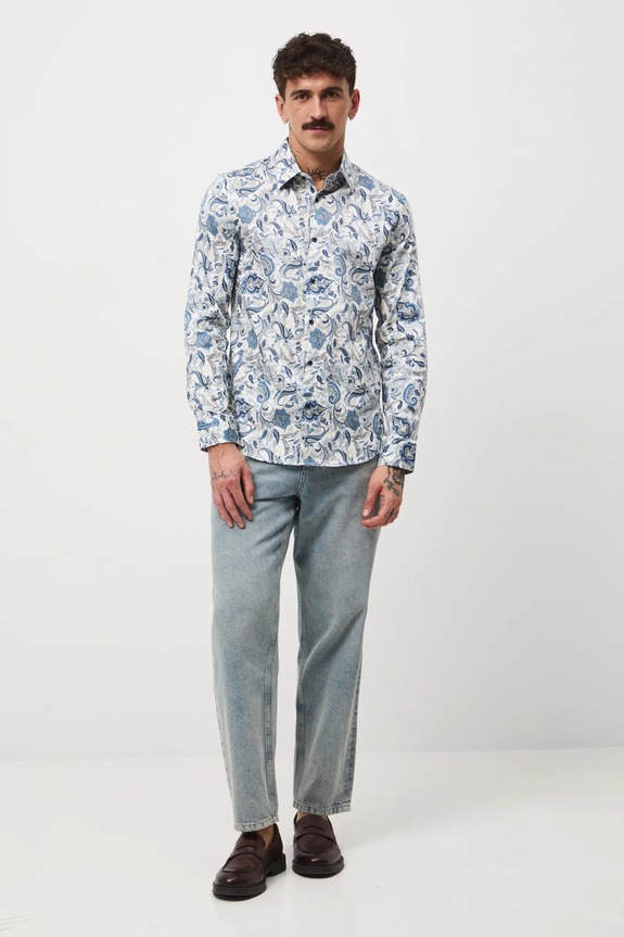 Košeľa s klasickým golierom, so vzorom RW25-KDMB11 viacfarebná RW25