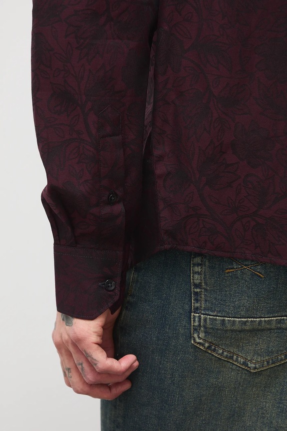 Medicine camicia in cotone RW25-KDMB21 granata