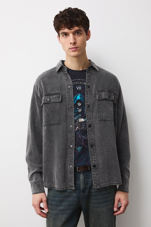 Medicine camicia di jeans RW25-KDMC13 grigio RW25