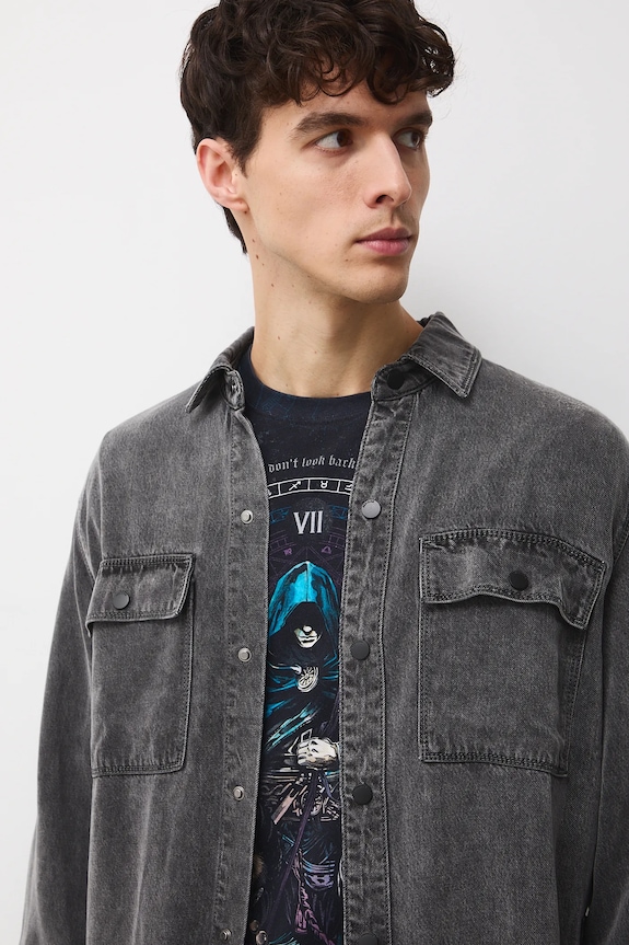 Abbigliamento Medicine camicia di jeans RW25-KDMC13 grigio