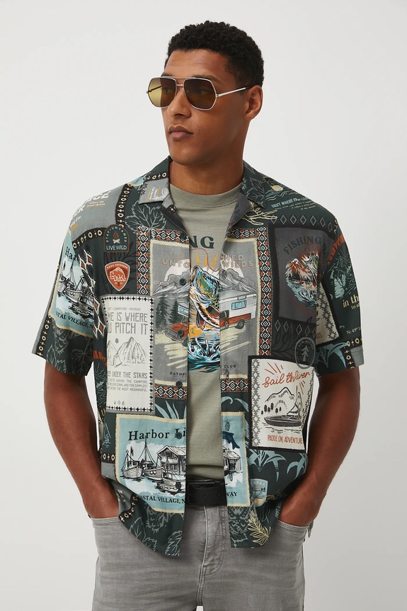 Medicine cămașă scurt multicolor RW25-KKM201