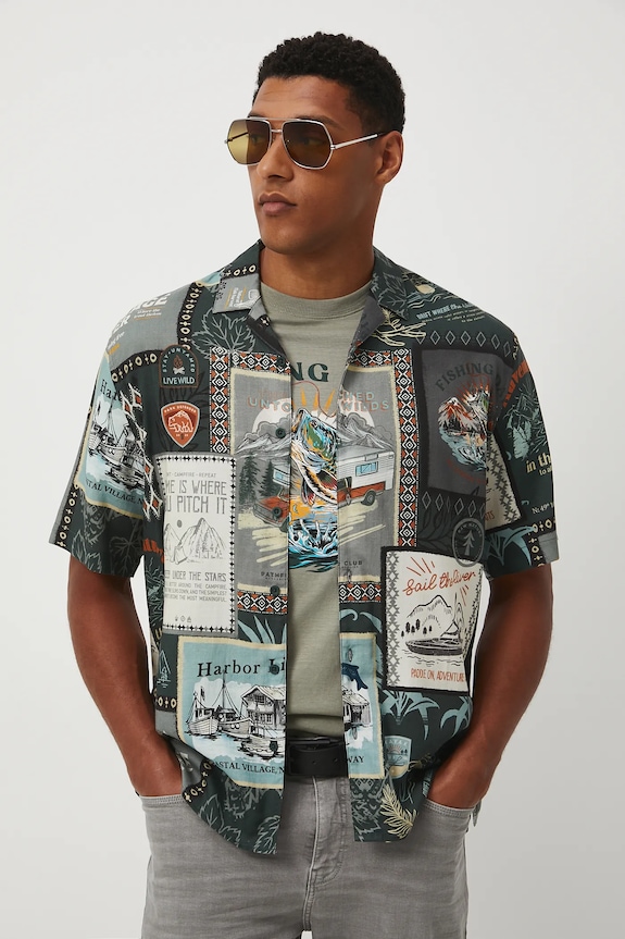 Medicine cămașă scurt multicolor RW25-KKM201