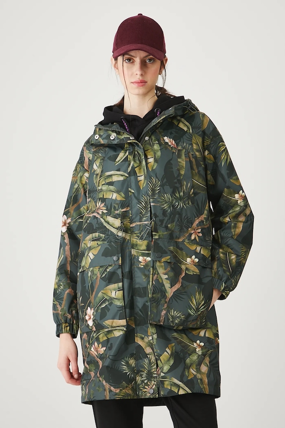 Parka damska oversize wzorzysta RW25-KPD101 multicolor RW25