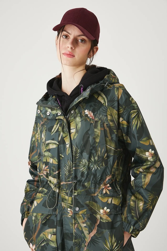 Parka damska oversize wzorzysta multicolor RW25-KPD101