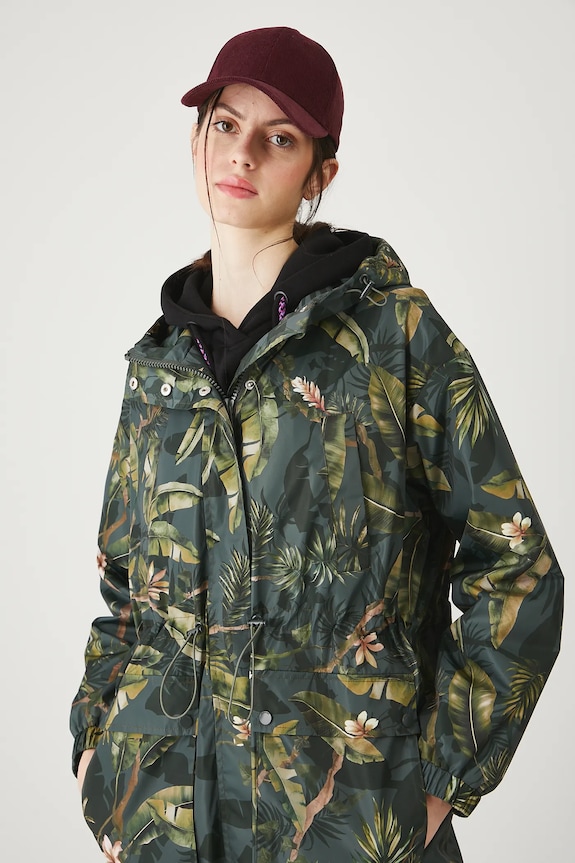 Parka damska oversize wzorzysta multicolor RW25-KPD101