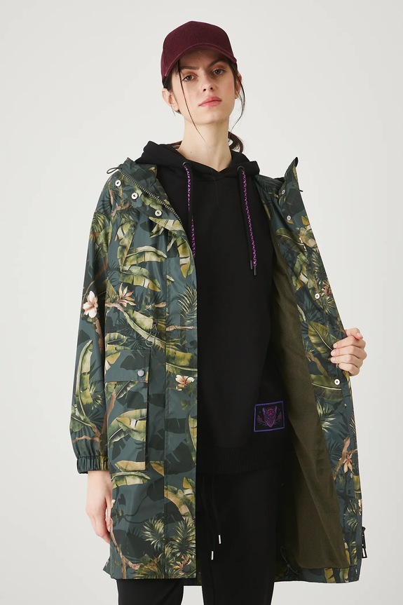 Parka damska oversize wzorzysta RW25-KPD101