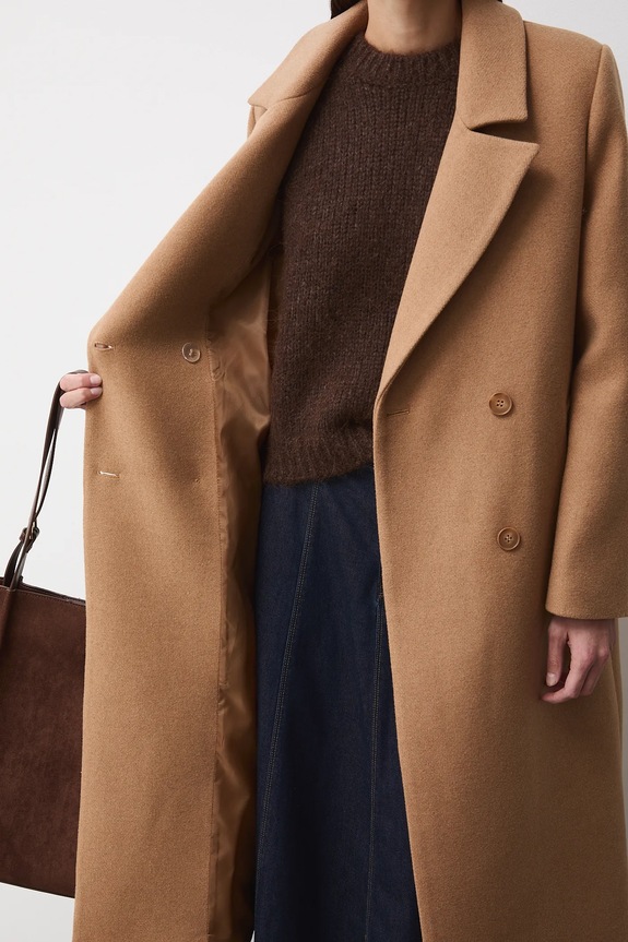 Kabát s prímesou vlny bez vzoru RW25-KPD600