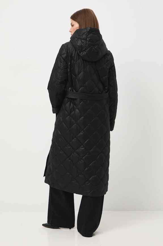 Oblečenie Páperový kabát s opaskom RW25-KPD601 čierna