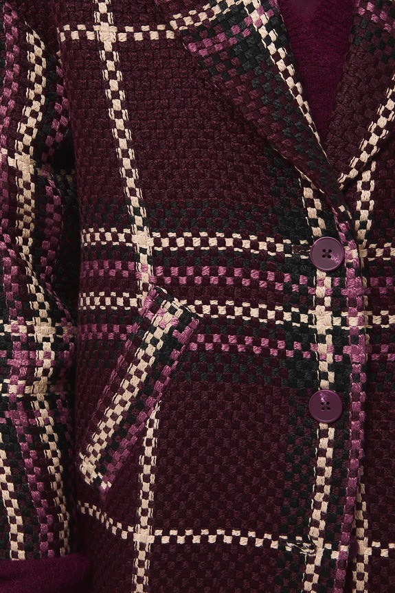 Kabát dámský z tvídu s kostkovaným vzorem RW25-KPD603