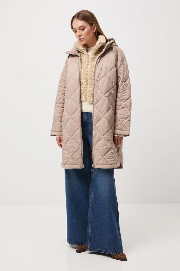 Kaput Medicine s kapuljačom bež RW25-KPD610