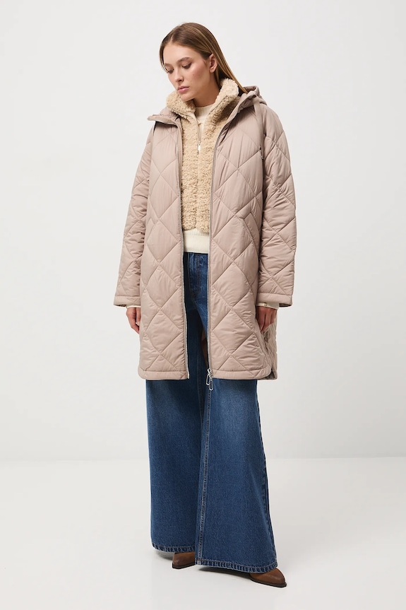 Kaput Medicine s kapuljačom bež RW25-KPD610