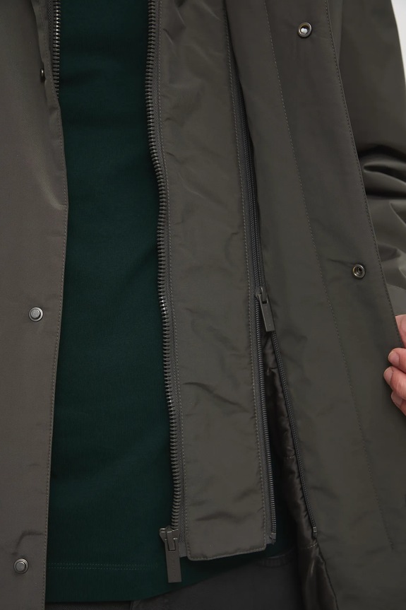 Parka męska gładka RW25-KPM810 zielony
