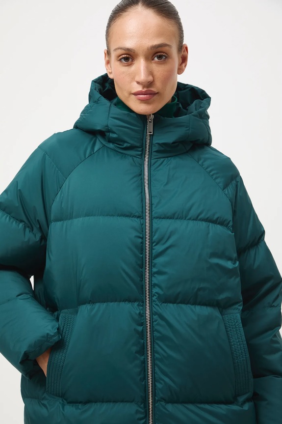 Kurtka puchowa damska pikowana RW25-KUD805 turkusowy