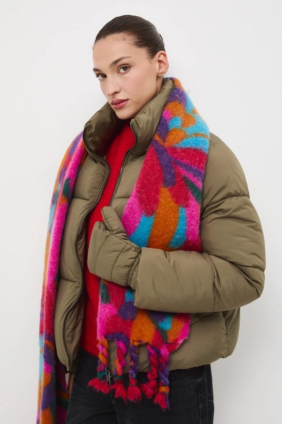 Kurtka damska pikowana z rękawiczkami zielony RW25-KUD806