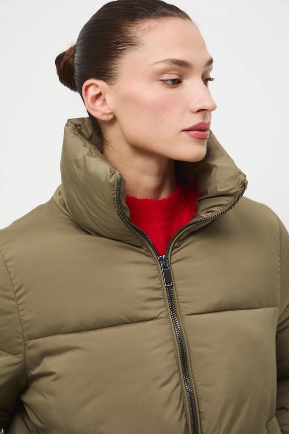 Kurtka damska pikowana z rękawiczkami RW25-KUD806 zielony