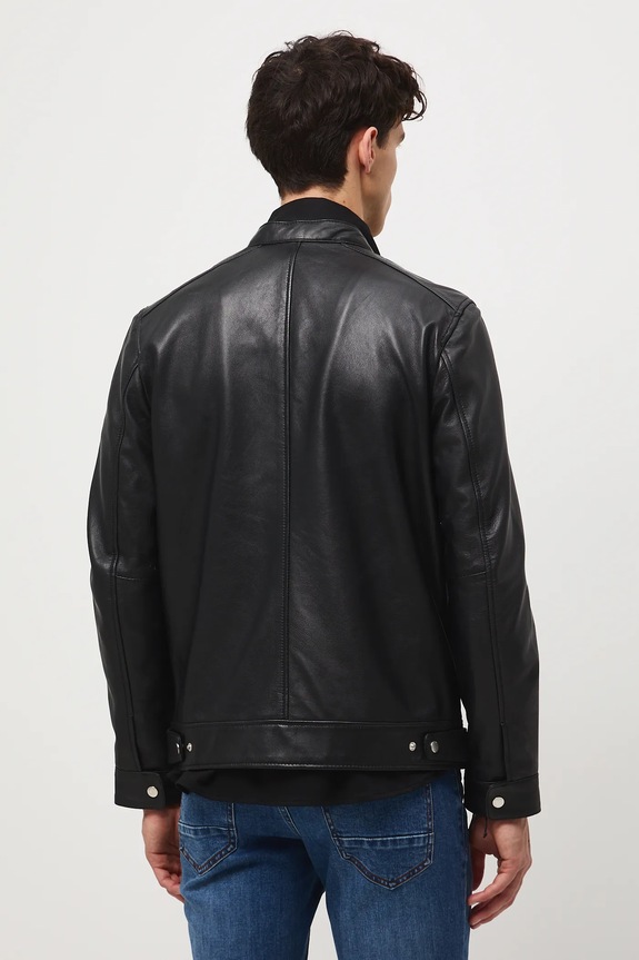 Oblečenie Kožená bunda bez vzoru RW25-KUM312 čierna