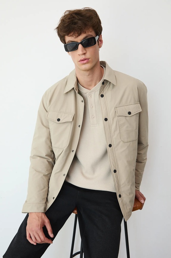 Medicine giacca camicia foderato beige RW25-KUM604