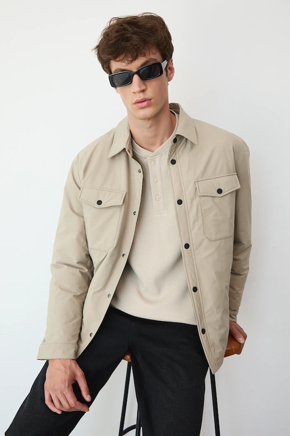 Medicine giacca camicia foderato beige RW25-KUM604