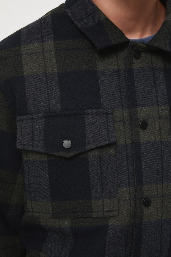 Košeľové sako kockovaná RW25-KUM610 zelená