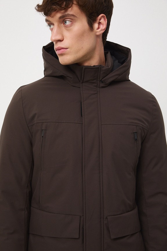 Kurtka męska gładka brązowy RW25-KUM713