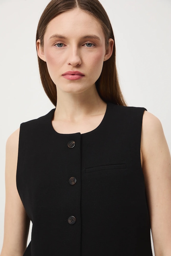 Kamizelka damska z wiskozą czarny RW25-KZDB00