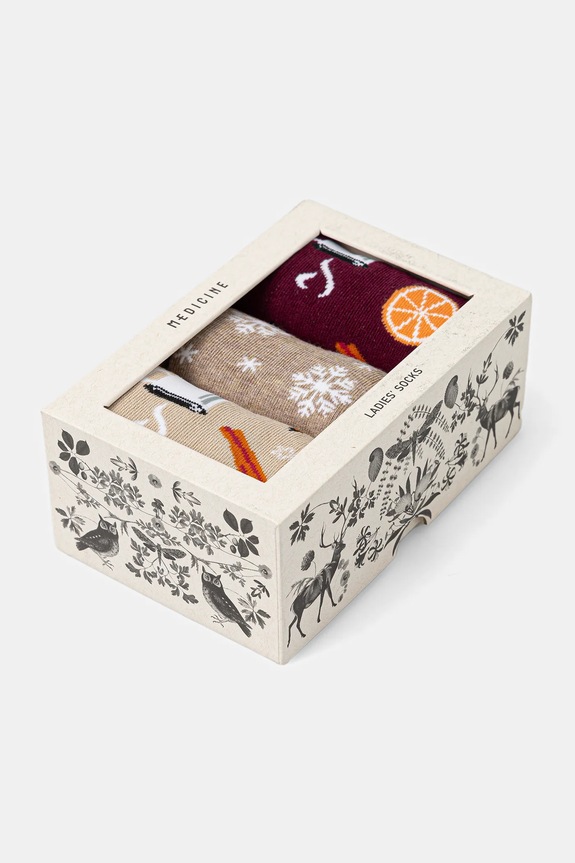 Oblečenie Bavlnené ponožky sviatočné (3-pack) RW25-LBD900 viacfarebná