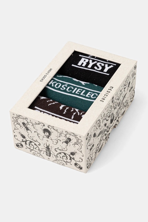 Odzież Skarpetki bawełniane męskie z motywem górskim (3-pack) RW25-LBM800 multicolor