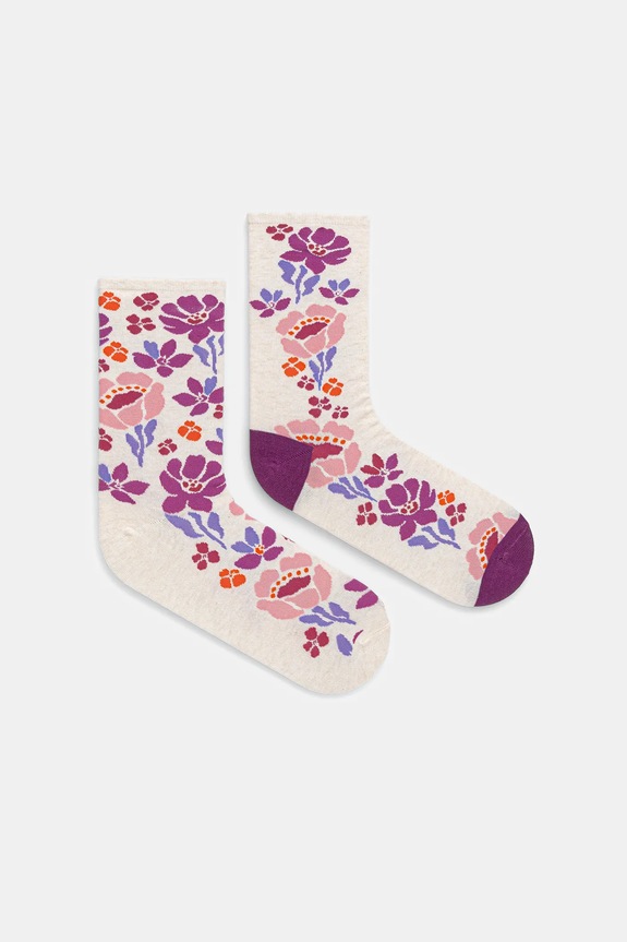 Skarpetki bawełniane damskie w kwiaty (2-pack) skarpetki długie multicolor RW25-LGD200