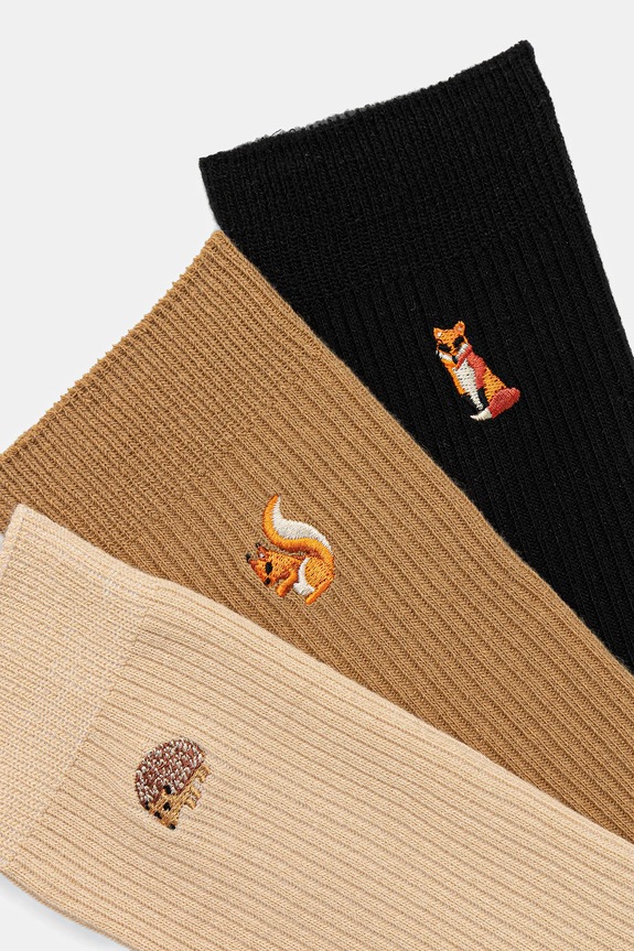 Skarpetki bawełniane damskie z ozdobnym haftem (3-pack) RW25-LGD710 multicolor RW25