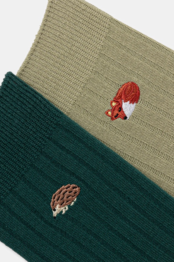 Skarpetki bawełniane damskie z ozdobnym haftem (2-pack) RW25-LGD712 multicolor RW25