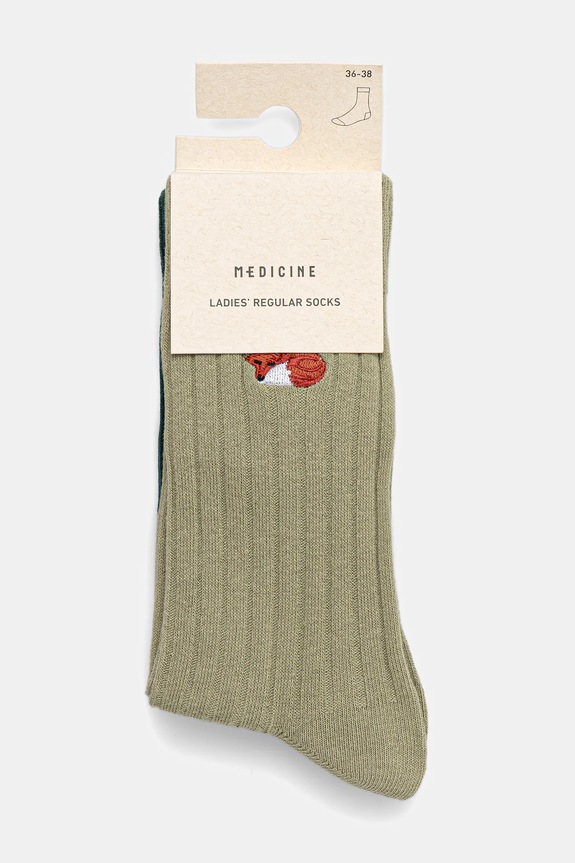 Odzież Skarpetki bawełniane damskie z ozdobnym haftem (2-pack) RW25-LGD712 multicolor