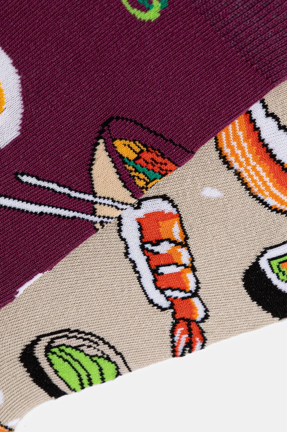 Skarpetki bawełniane damskie sushi i ramen (2-pack) RW25-LGDA06 multicolor RW25
