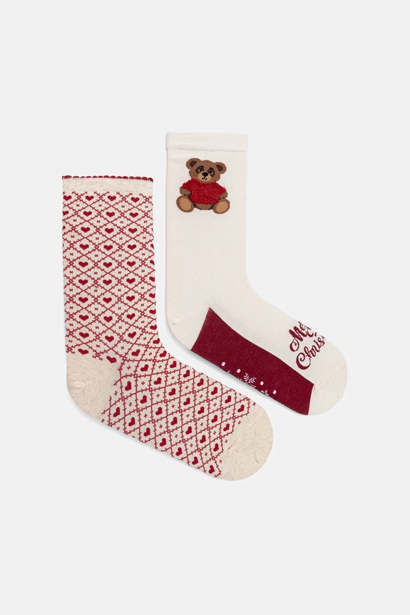 Skarpetki damskie świąteczne (2-pack) skarpetki długie multicolor RW25-LGDA25