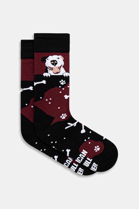 Skarpetki bawełniane męskie z okazji Dnia Psa animal czarny RW25-LGM404